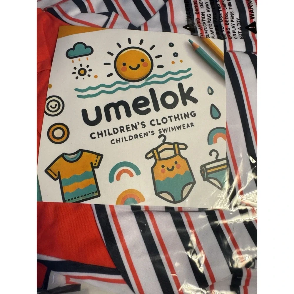 UMELok Baby Girls Rash Guard Swimsuit 12-18M UPF 50+ One Piece & Sun Hat NWT